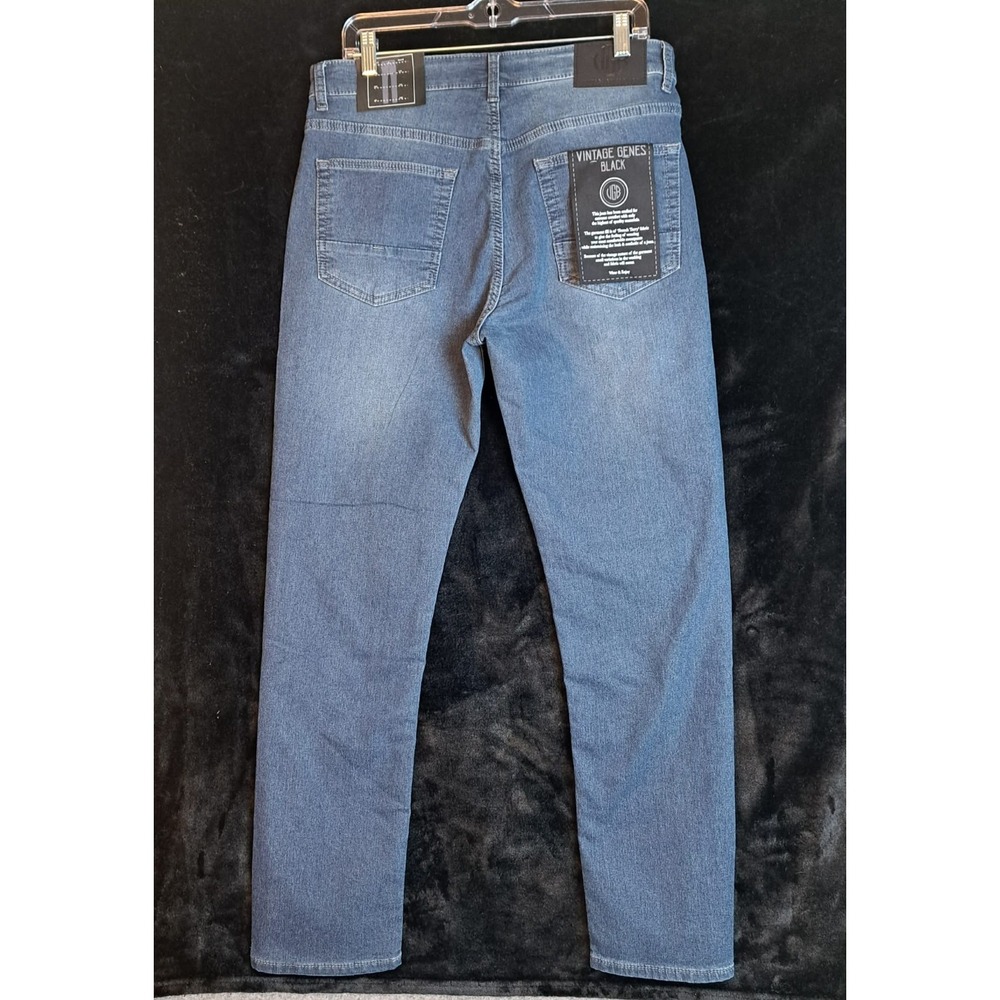 VGB Vintage Genes Black Slim Fit Comfort French Terry Denim Jeans Men's W32x30L